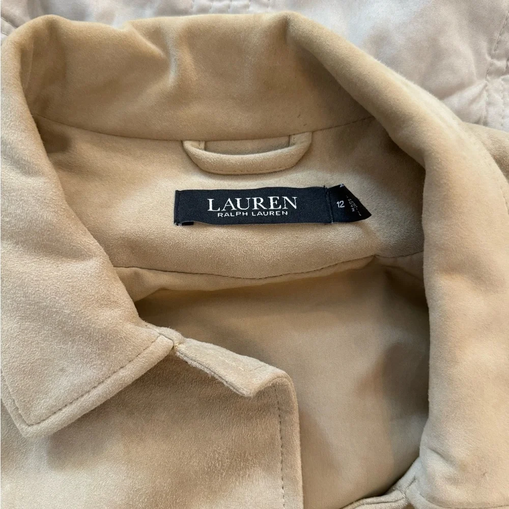 Ralph Lauren Camel Suede Leather Jacket Western Style Boho Fringe - Picture 14 of 17